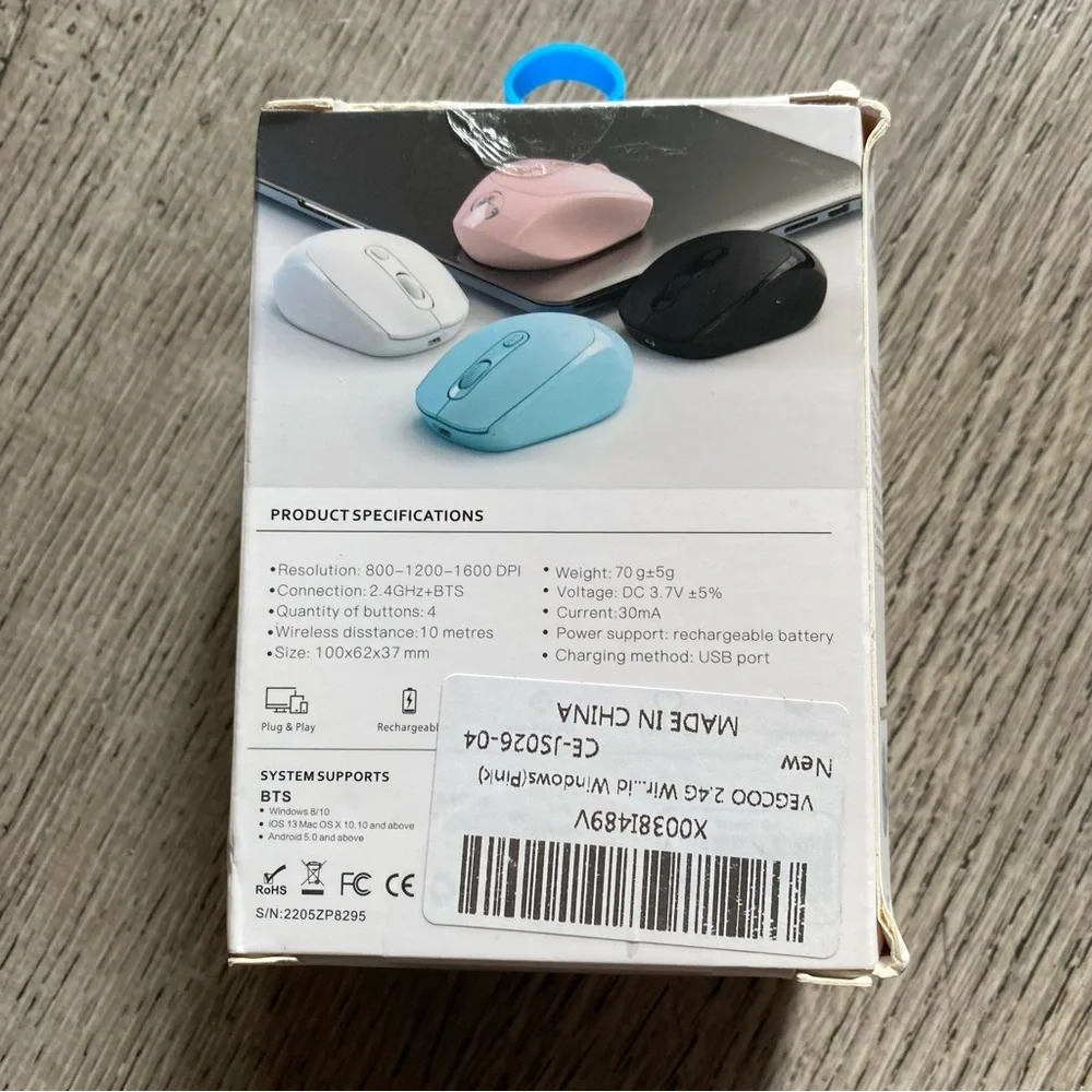 NWT Pink Wireless Mouse Sealed Box